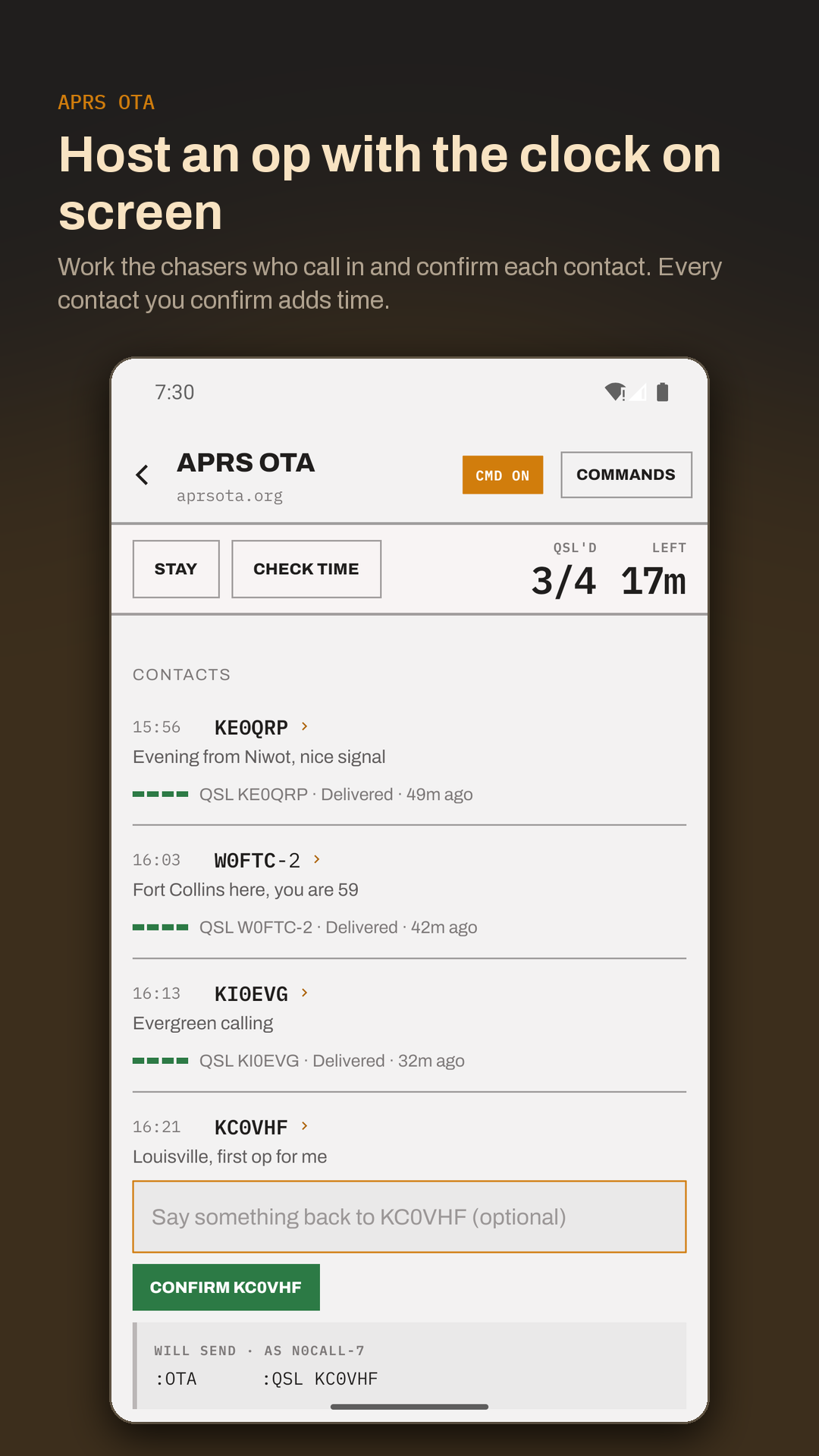 APRS OTA operating and chasing