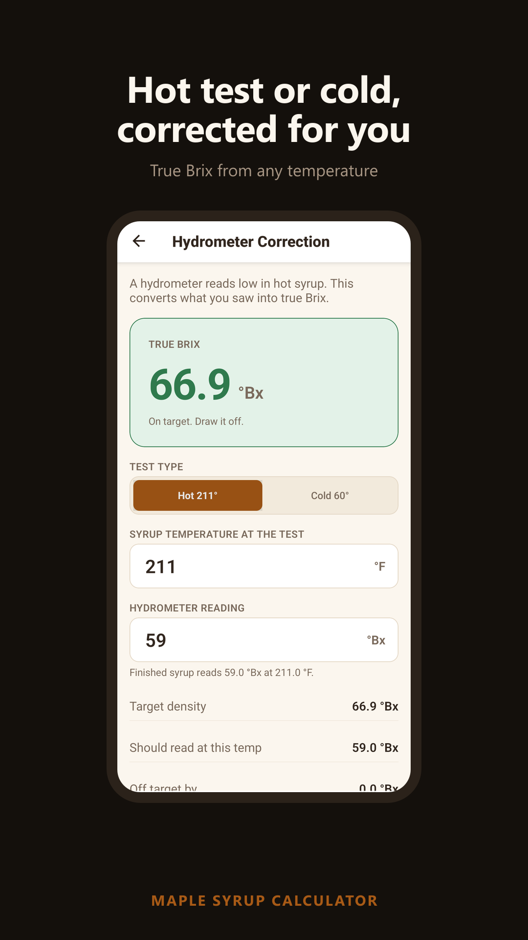 Hydrometer temperature correction